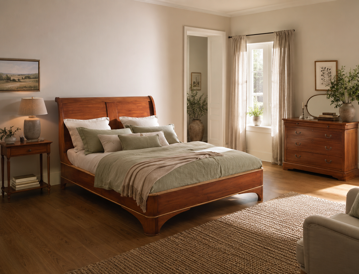 Bett Louis Philippe mit niedrigem Fußteil