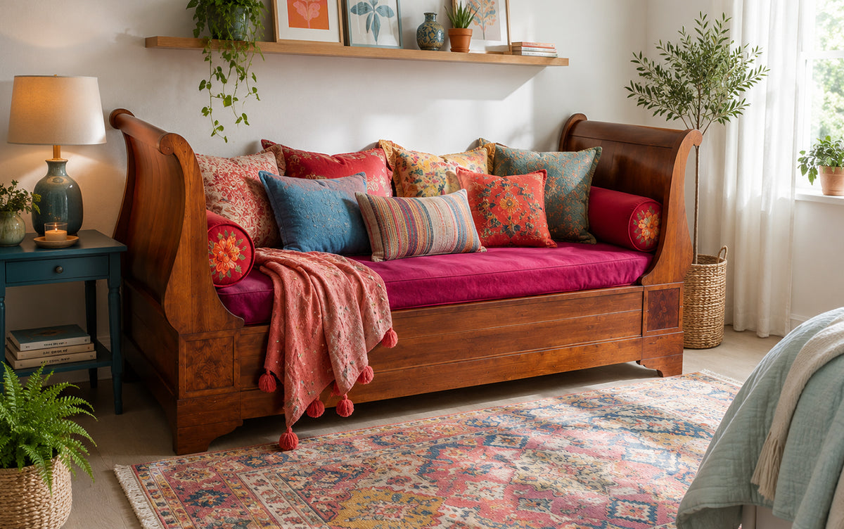 Louis Philippe day bed with trundle