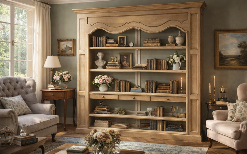 Provencal bookcase, natural