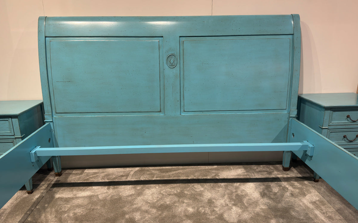 Directoire bed, turquoise