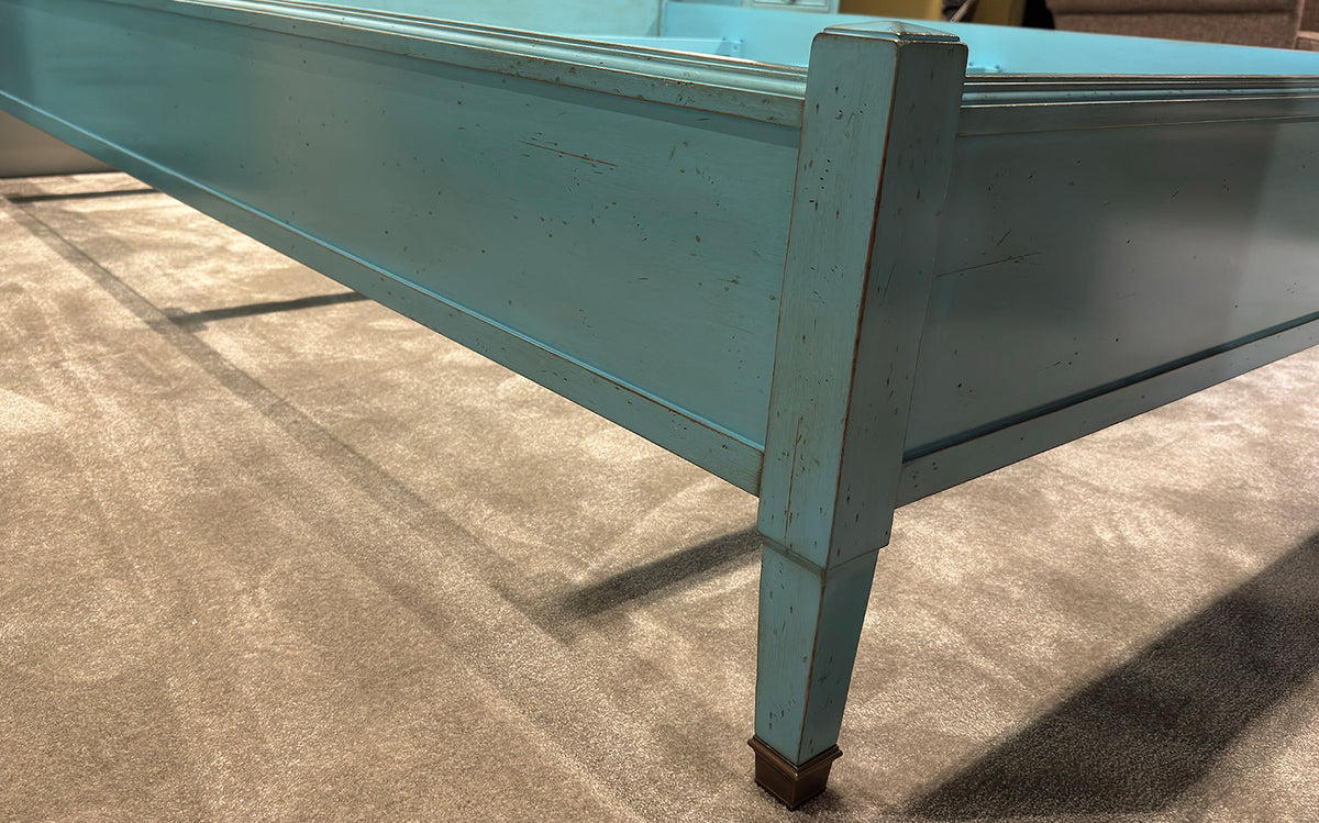 Directoire bed, turquoise