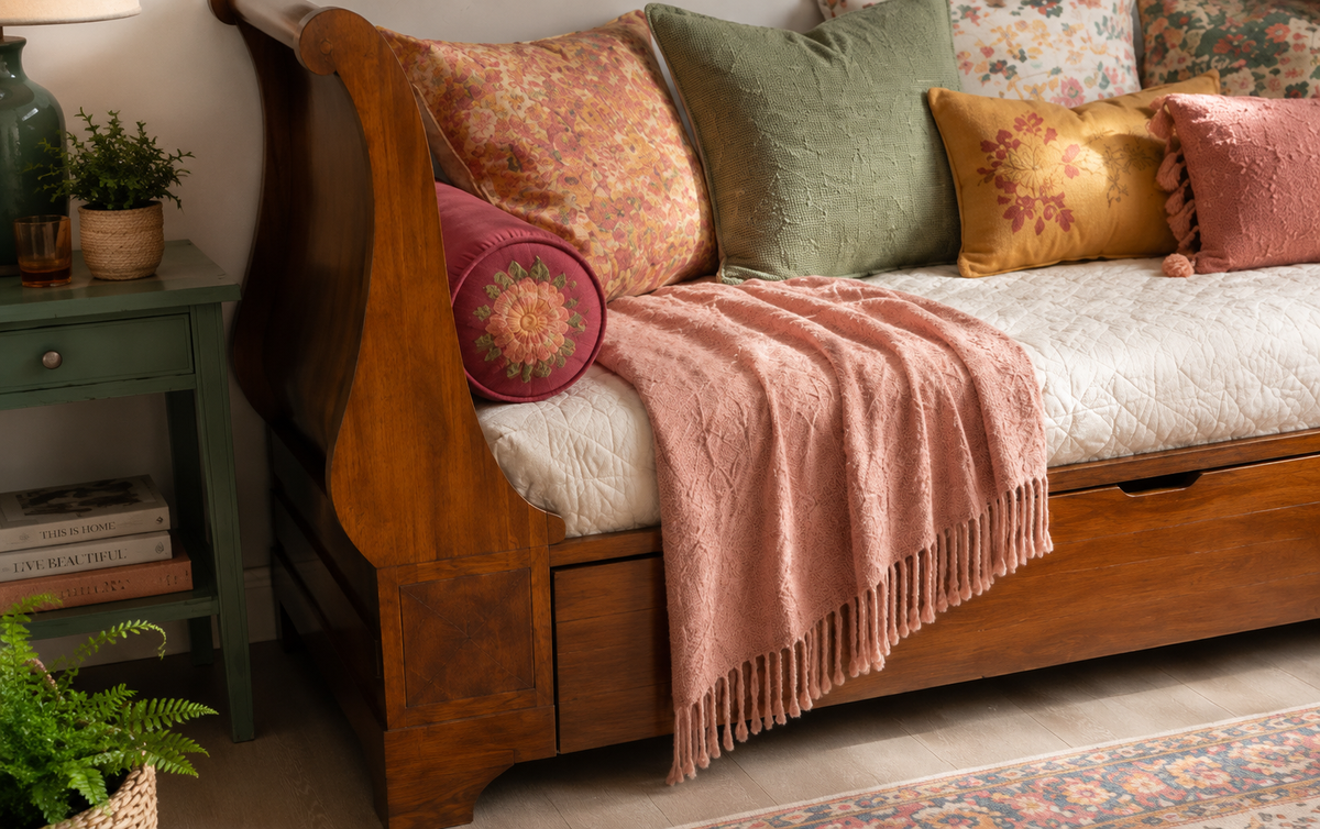Louis Philippe day bed with trundle