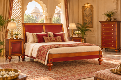 Bett Indochine, Kirschholz zweifarbig