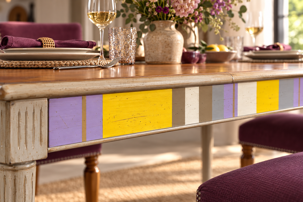 Eettafel Jacob streep purple