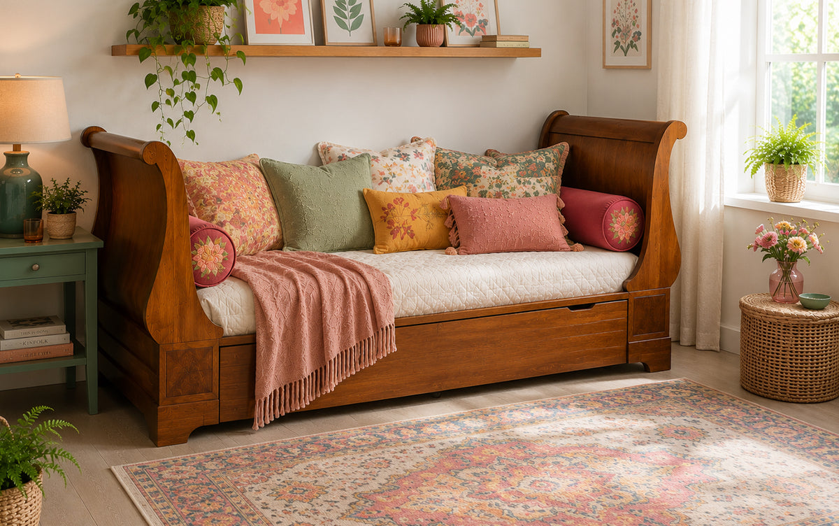 Louis Philippe day bed with trundle