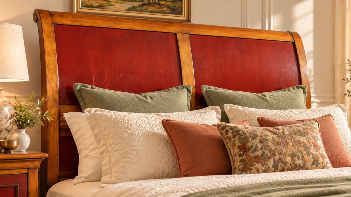 Bett Indochine, Kirschholz zweifarbig